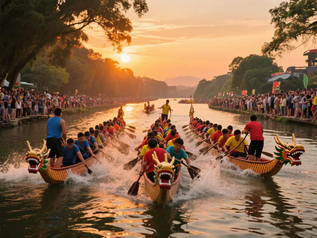 浪花中的力量：汉河桨船比赛点燃运动激情